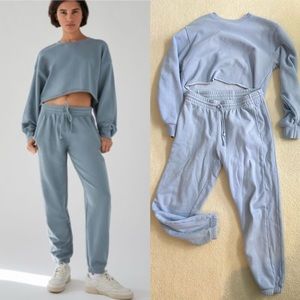 TNA COZY sweat set size M muted blue